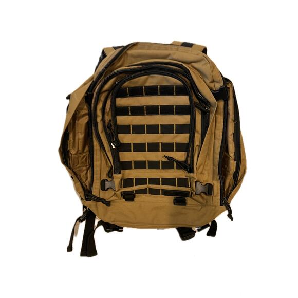 Highland Outdoor Tactical Tan Black Canvas Backpack XL - Picture 1 of 5